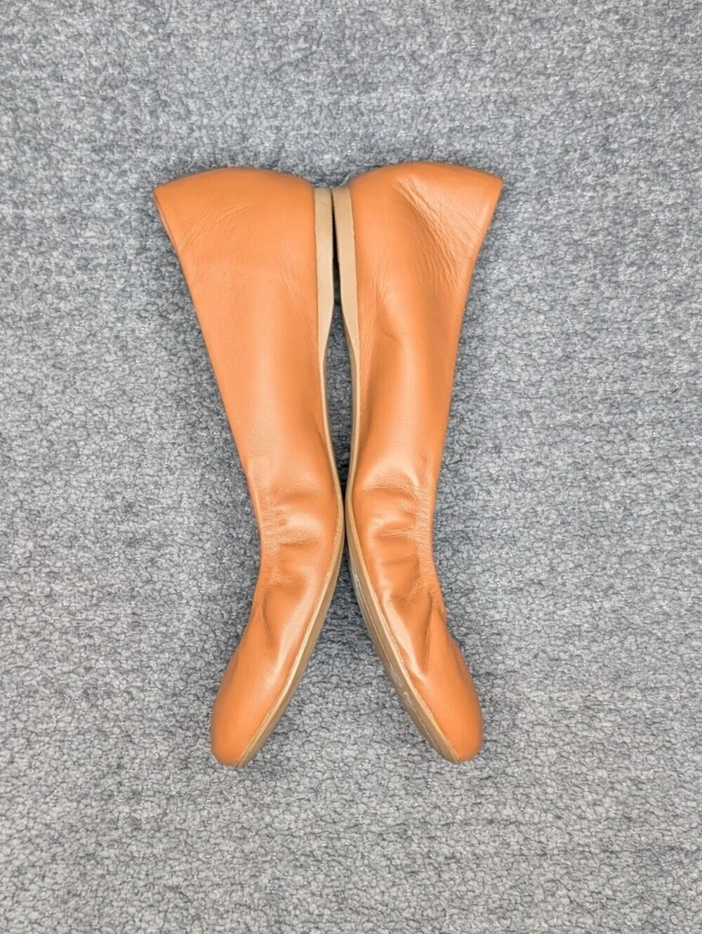 J. Crew Cece Ballet Flat Leather Burnt Sienna Women's 10